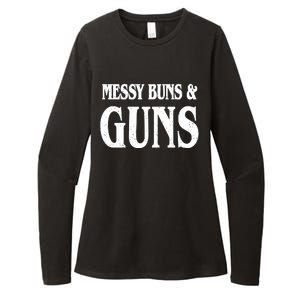 Messy Buns And Guns Womens CVC Long Sleeve Shirt