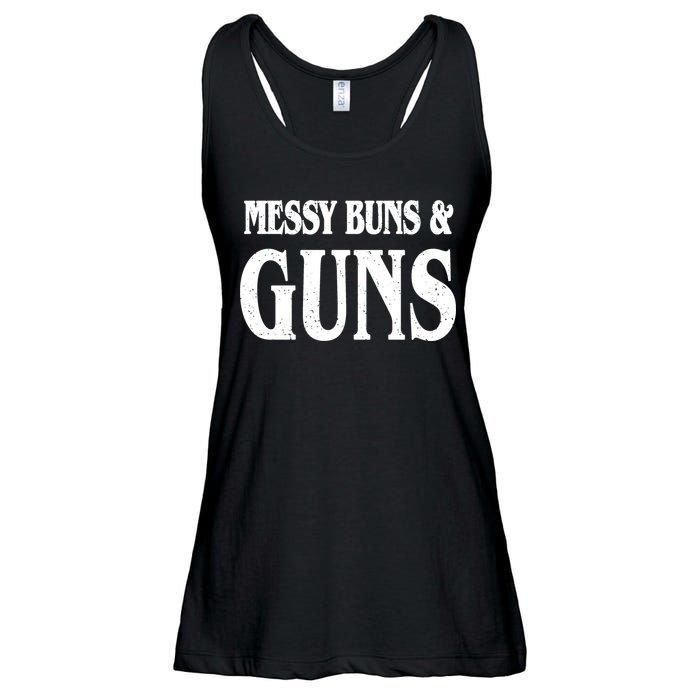 Messy Buns And Guns Ladies Essential Flowy Tank
