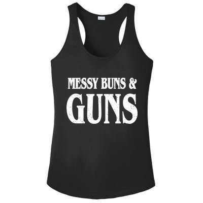 Messy Buns And Guns Ladies PosiCharge Competitor Racerback Tank
