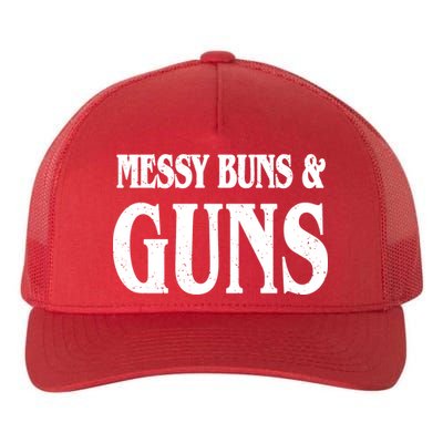 Messy Buns And Guns Yupoong Adult 5-Panel Trucker Hat