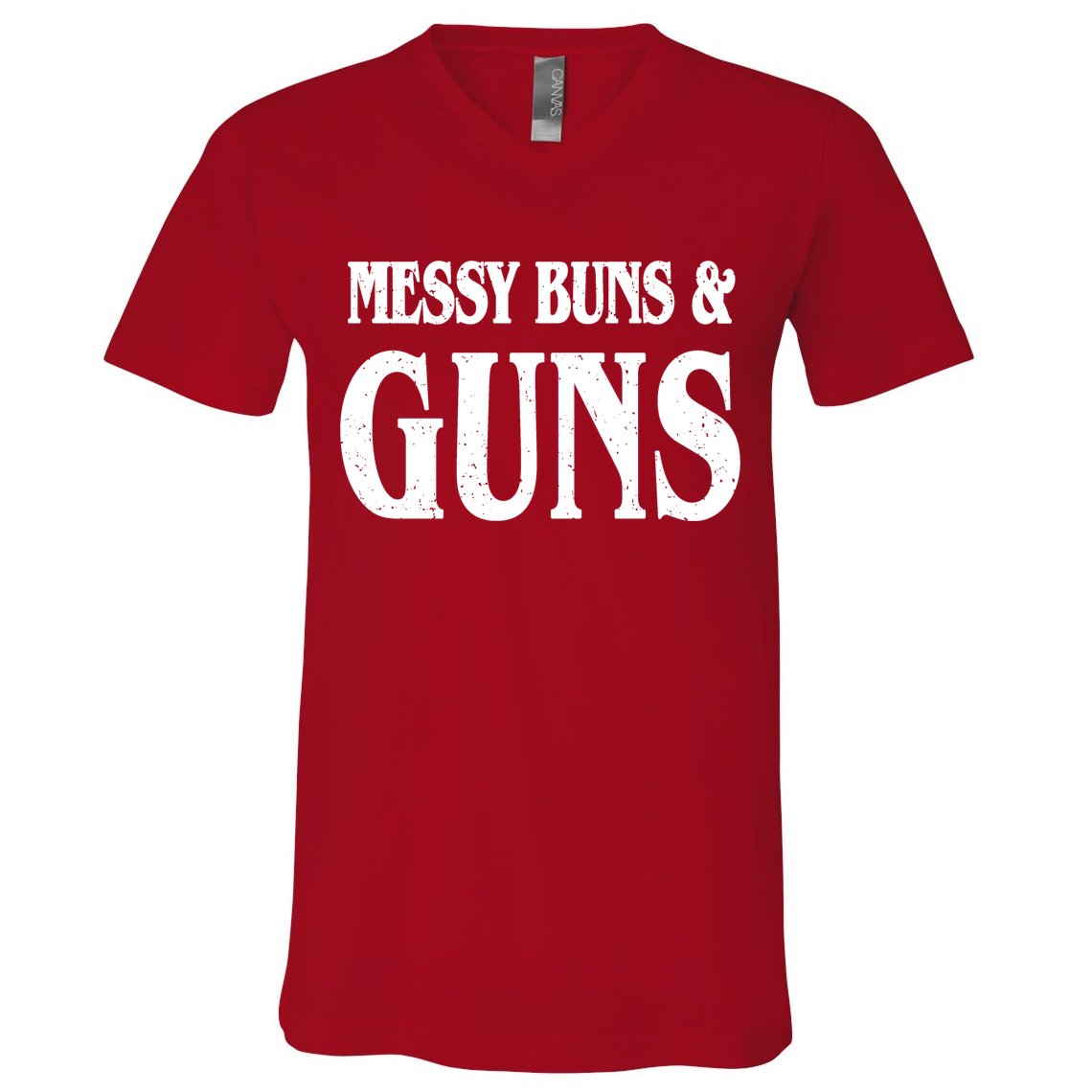 Messy Buns And Guns V-Neck T-Shirt