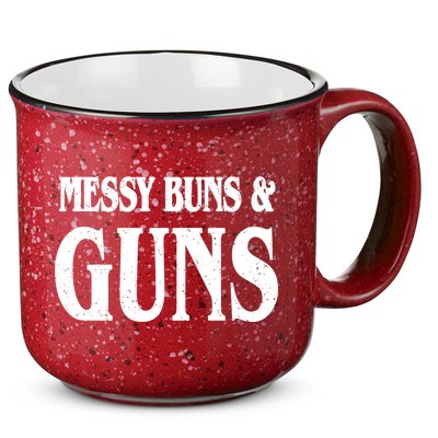 Messy Buns And Guns 15oz Campfire Ceramic Mug