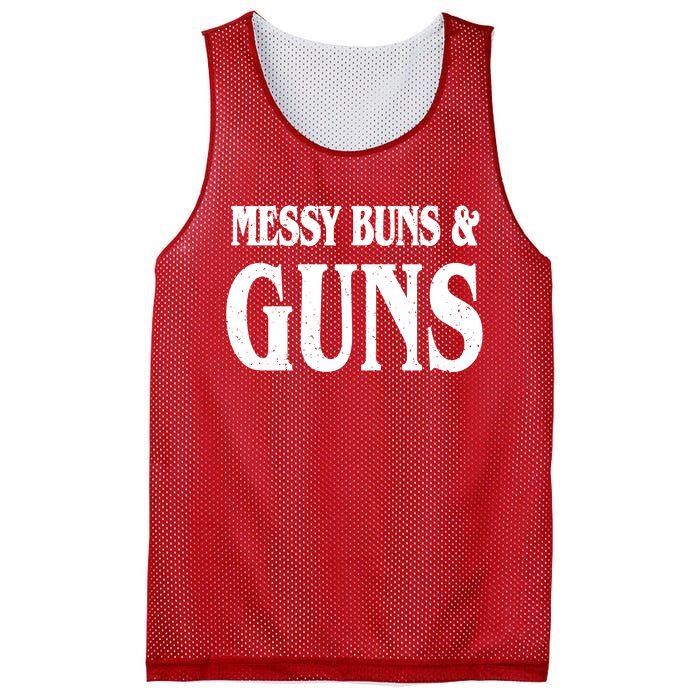 Messy Buns And Guns Mesh Reversible Basketball Jersey Tank