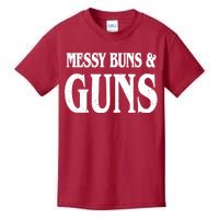 Messy Buns And Guns Kids T-Shirt