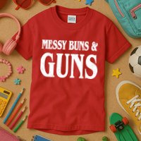 Messy Buns And Guns Kids T-Shirt
