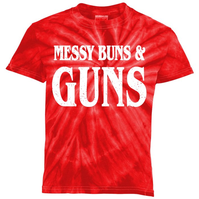 Messy Buns And Guns Kids Tie-Dye T-Shirt