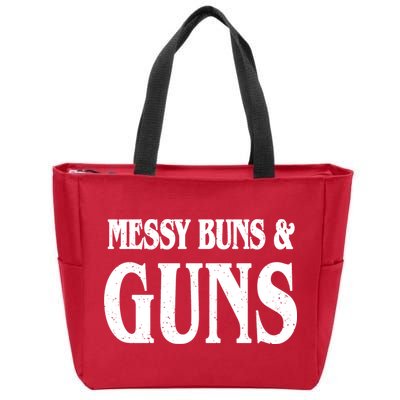 Messy Buns And Guns Zip Tote Bag