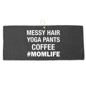 Messy Hair Yoga Pants Mom Life #Momlife Large Microfiber Waffle Golf Towel