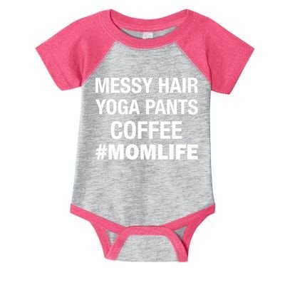 Messy Hair Yoga Pants Mom Life #Momlife Infant Baby Jersey Bodysuit