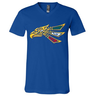 Mexican Eagle Tribal Style Hecho En Mexico V-Neck T-Shirt