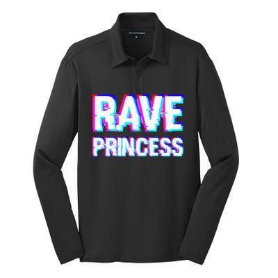 Music EDM Techno Rave Princess Silk Touch Performance Long Sleeve Polo