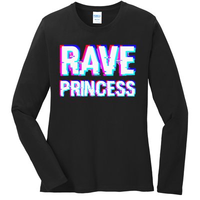 Music EDM Techno Rave Princess Ladies Long Sleeve Shirt