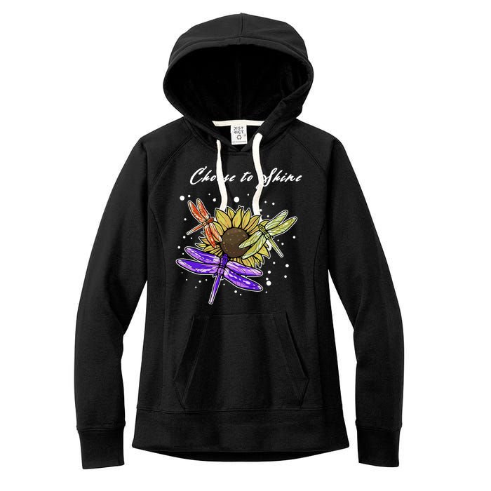 Metal Health Awareness Sunflower Dragonfly's Women's Fleece Hoodie