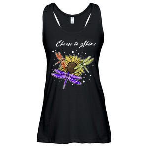 Metal Health Awareness Sunflower Dragonfly's Ladies Essential Flowy Tank