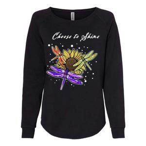 Metal Health Awareness Sunflower Dragonfly's Womens California Wash Sweatshirt