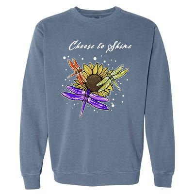 Metal Health Awareness Sunflower Dragonfly's Garment-Dyed Sweatshirt