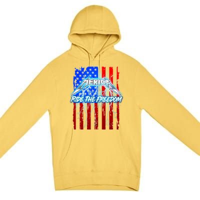 Metal Merica Ride The Freedom Premium Pullover Hoodie