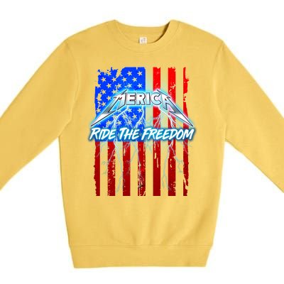 Metal Merica Ride The Freedom Premium Crewneck Sweatshirt