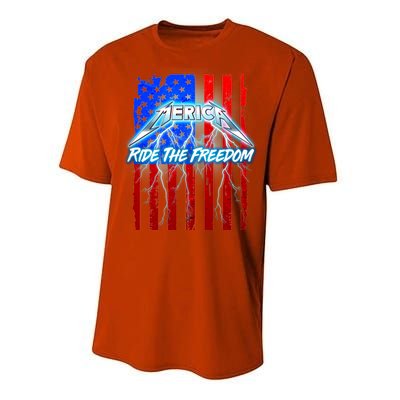 Metal Merica Ride The Freedom Performance Sprint T-Shirt