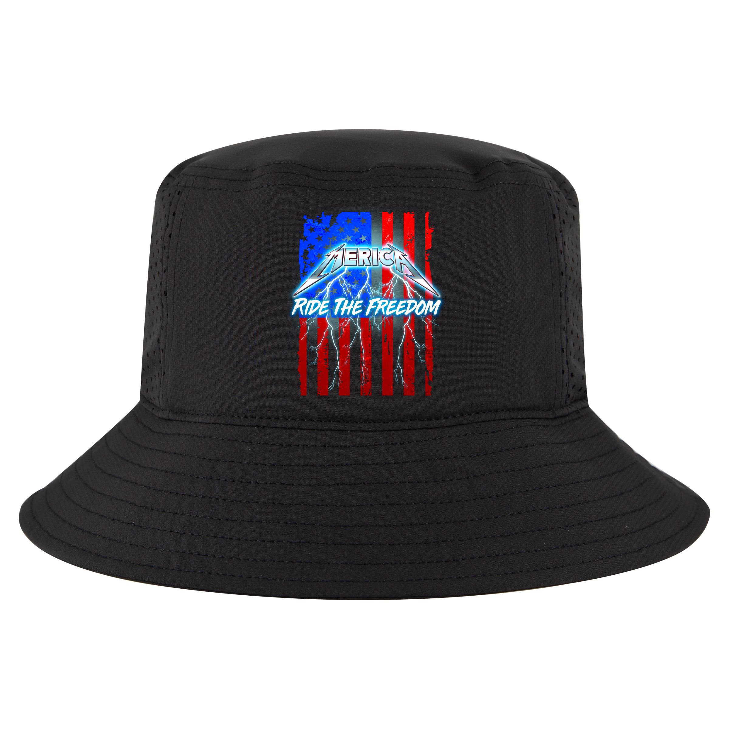 Metal Merica Ride The Freedom Cool Comfort Performance Bucket Hat