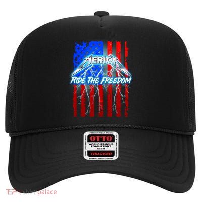 Metal Merica Ride The Freedom High Crown Mesh Back Trucker Hat
