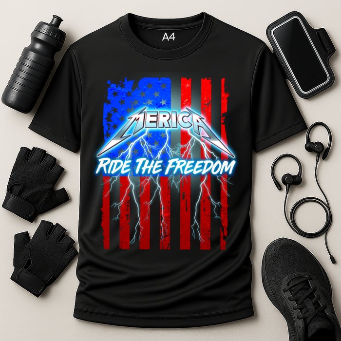 Metal Merica Ride The Freedom Cooling Performance Crew T-Shirt