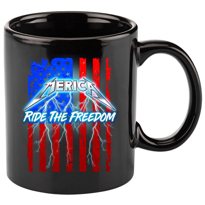 Metal Merica Ride The Freedom 11oz C Handle Ceramic Mug