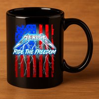 Metal Merica Ride The Freedom 11oz C Handle Ceramic Mug