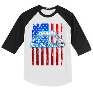 Metal Merica Ride The Freedom Kids Colorblock Raglan Jersey