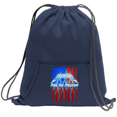 Metal Merica Ride The Freedom Sweatshirt Cinch Pack Bag