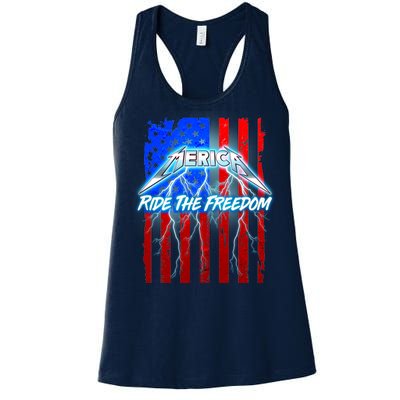 Metal Merica Ride The Freedom Women's Racerback Tank