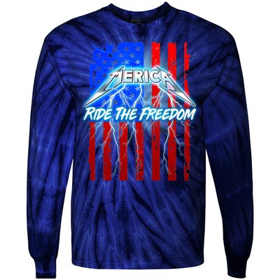 Metal Merica Ride The Freedom Tie-Dye Long Sleeve Shirt