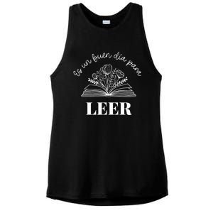 Maestra Es Un Buen Dia Para Leer Spanish Book Lover Bibliote Ladies PosiCharge Tri-Blend Wicking Tank