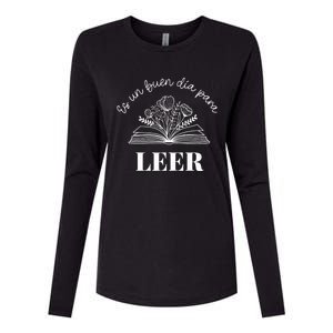 Maestra Es Un Buen Dia Para Leer Spanish Book Lover Bibliote Womens Cotton Relaxed Long Sleeve T-Shirt