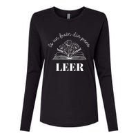 Maestra Es Un Buen Dia Para Leer Spanish Book Lover Bibliote Womens Cotton Relaxed Long Sleeve T-Shirt