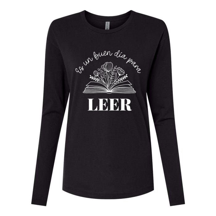 Maestra Es Un Buen Dia Para Leer Spanish Book Lover Bibliote Womens Cotton Relaxed Long Sleeve T-Shirt