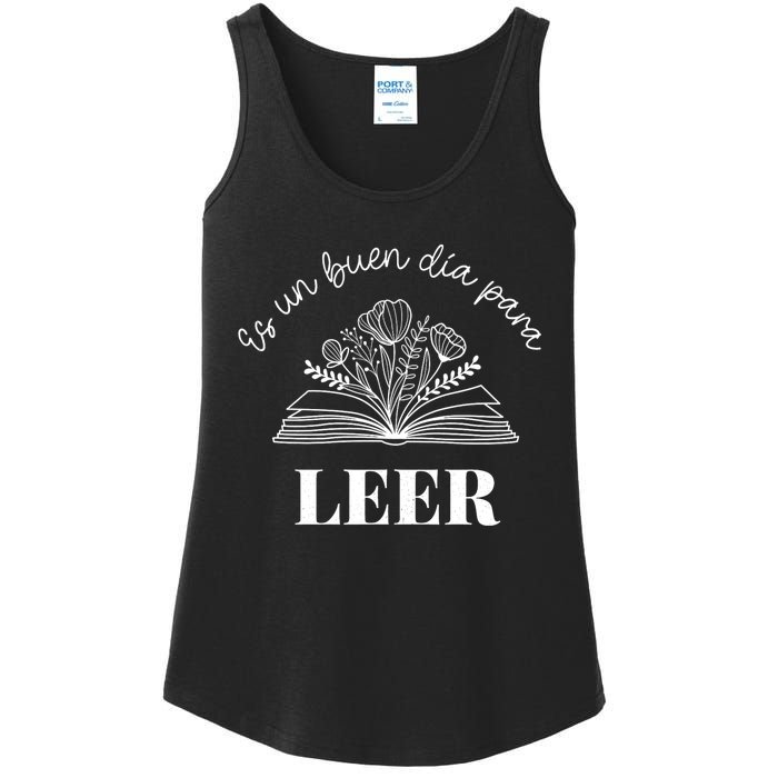 Maestra Es Un Buen Dia Para Leer Spanish Book Lover Bibliote Ladies Essential Tank