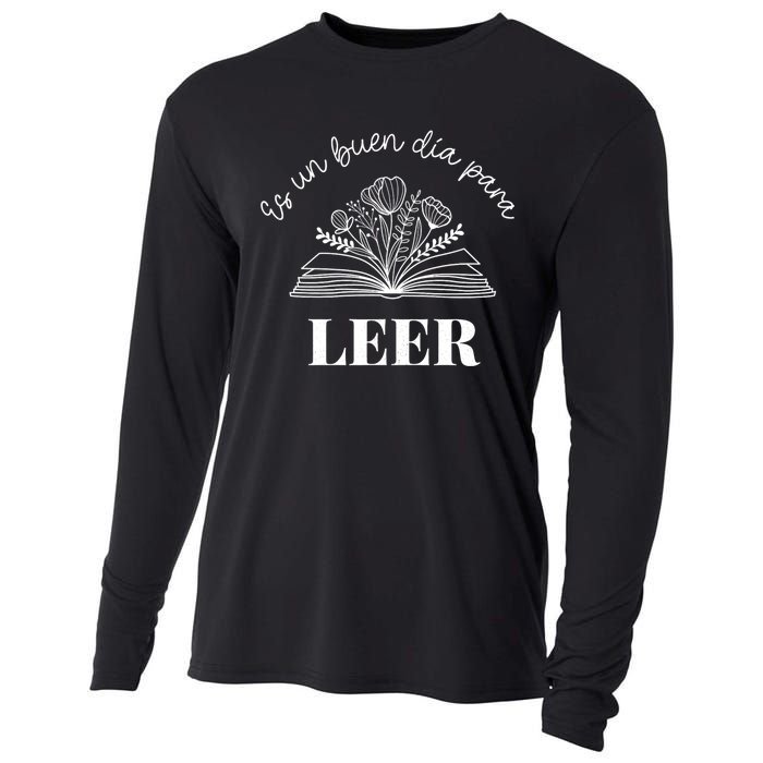 Maestra Es Un Buen Dia Para Leer Spanish Book Lover Bibliote Cooling Performance Long Sleeve Crew