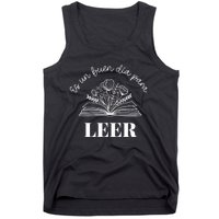 Maestra Es Un Buen Dia Para Leer Spanish Book Lover Bibliote Tank Top