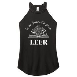 Maestra Es Un Buen Dia Para Leer Spanish Book Lover Bibliote Women's Perfect Tri Rocker Tank