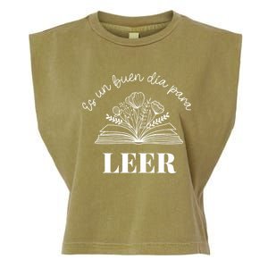 Maestra Es Un Buen Dia Para Leer Spanish Book Lover Bibliote Garment-Dyed Women's Muscle Tee