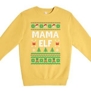 Mama Elf Ugly Christmas Premium Crewneck Sweatshirt