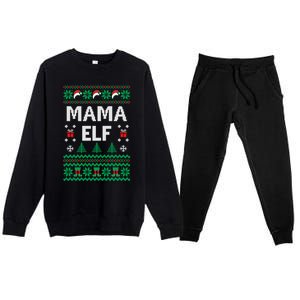 Mama Elf Ugly Christmas Premium Crewneck Sweatsuit Set