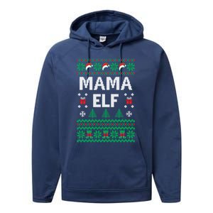 Mama Elf Ugly Christmas Performance Fleece Hoodie