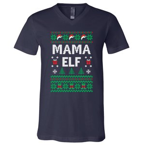 Mama Elf Ugly Christmas V-Neck T-Shirt