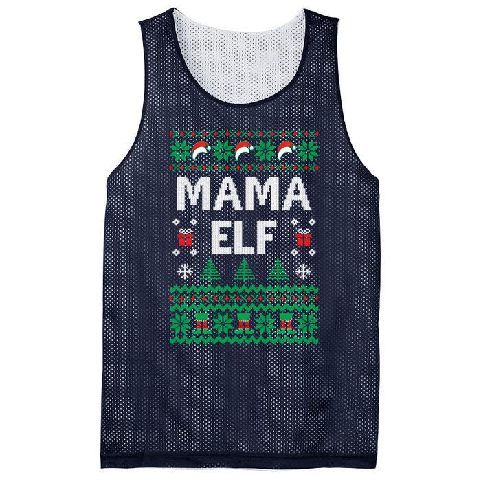 Mama Elf Ugly Christmas Mesh Reversible Basketball Jersey Tank