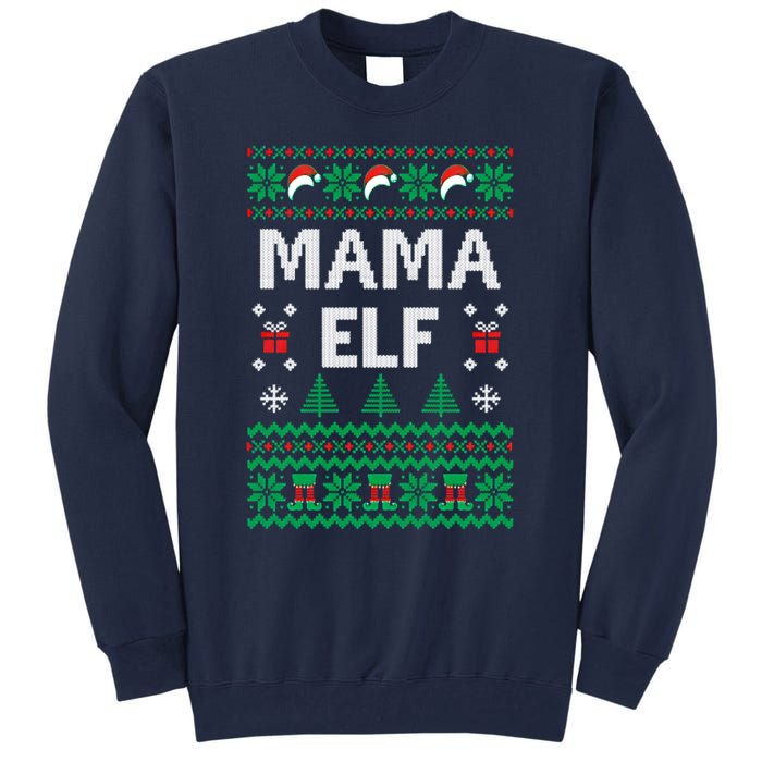 Mama Elf Ugly Christmas Tall Sweatshirt