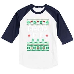 Mama Elf Ugly Christmas Baseball Sleeve Shirt