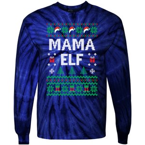 Mama Elf Ugly Christmas Tie-Dye Long Sleeve Shirt