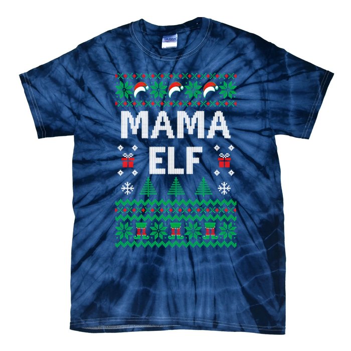 Mama Elf Ugly Christmas Tie-Dye T-Shirt